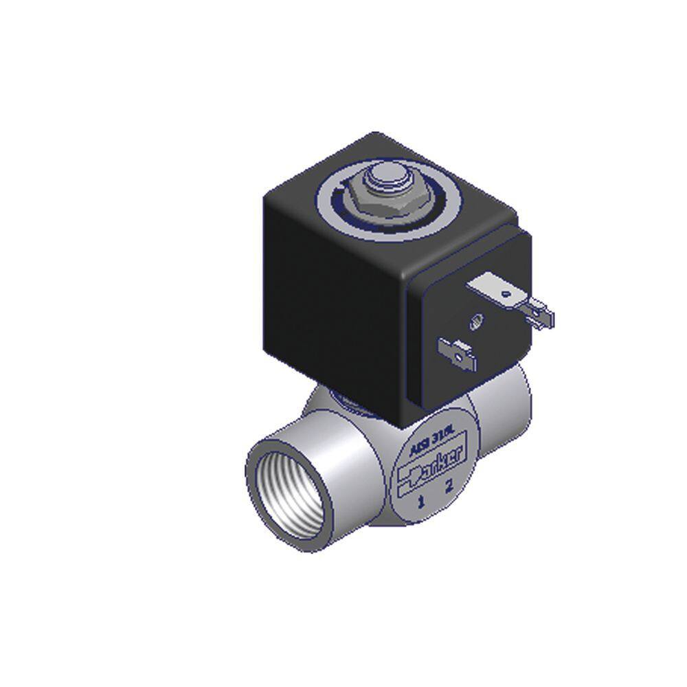 Parker Lucifer General Purpose 2/2 316L Stainless Steel Valve Direct Operated 1/2"Bsp N/C FKM Orifice 5mm - NO COIL - Coil Group 2.0