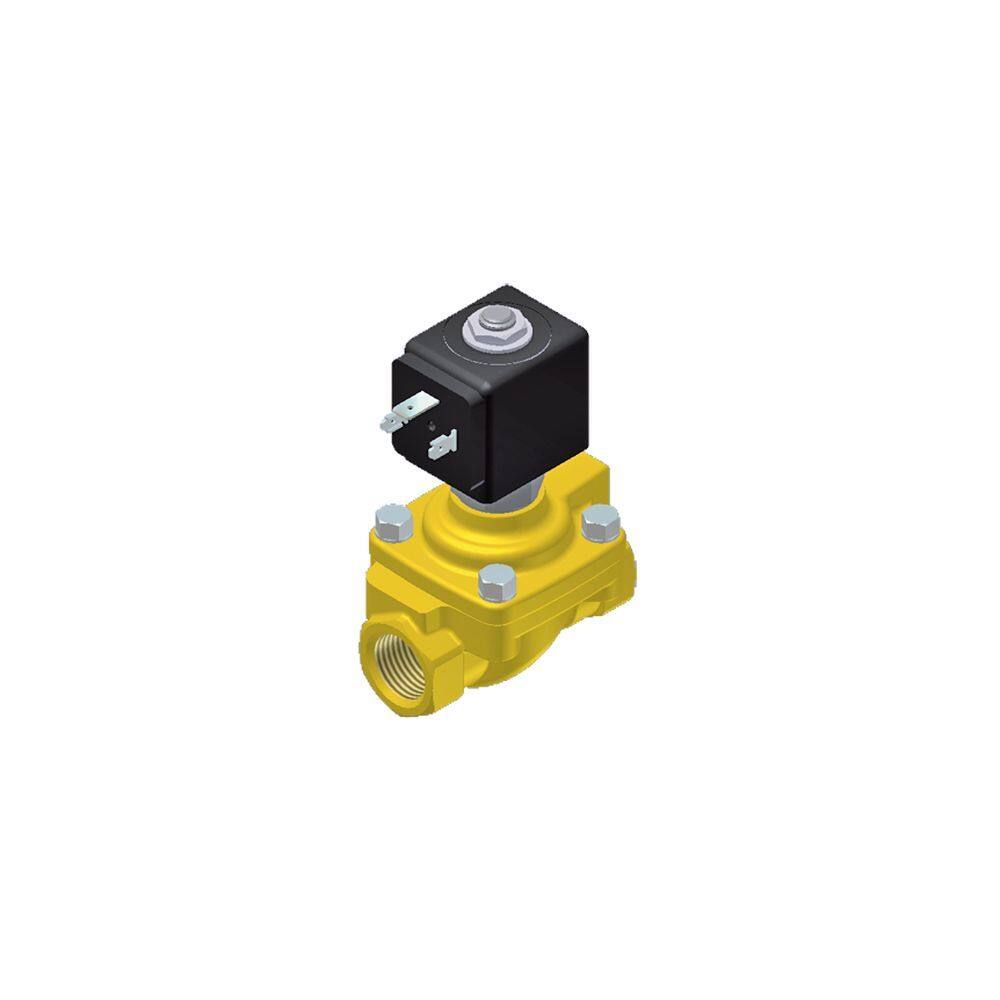 Parker Lucifer General Purpose 2/2 Brass Valve Pilot Operated 1/2"Bsp N/C NBR Orifice 15mm - No Coil - Coil Group 7.0/8.0