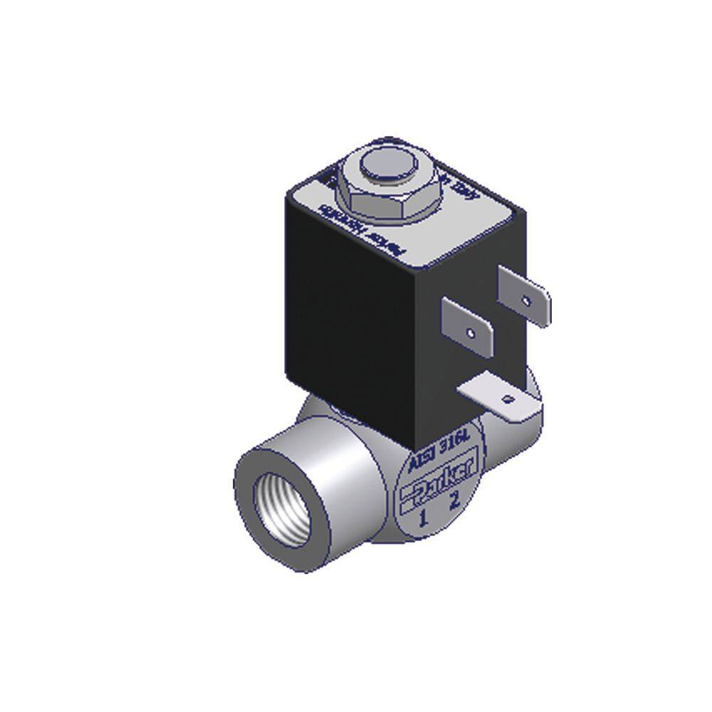 Parker Lucifer General Purpose 2/2 316L Stainless Steel Valve Direct Operated 1/4"Bsp N/C FKM Orifice 2.5mm - NO COIL - Coil Group 1.1/1.3