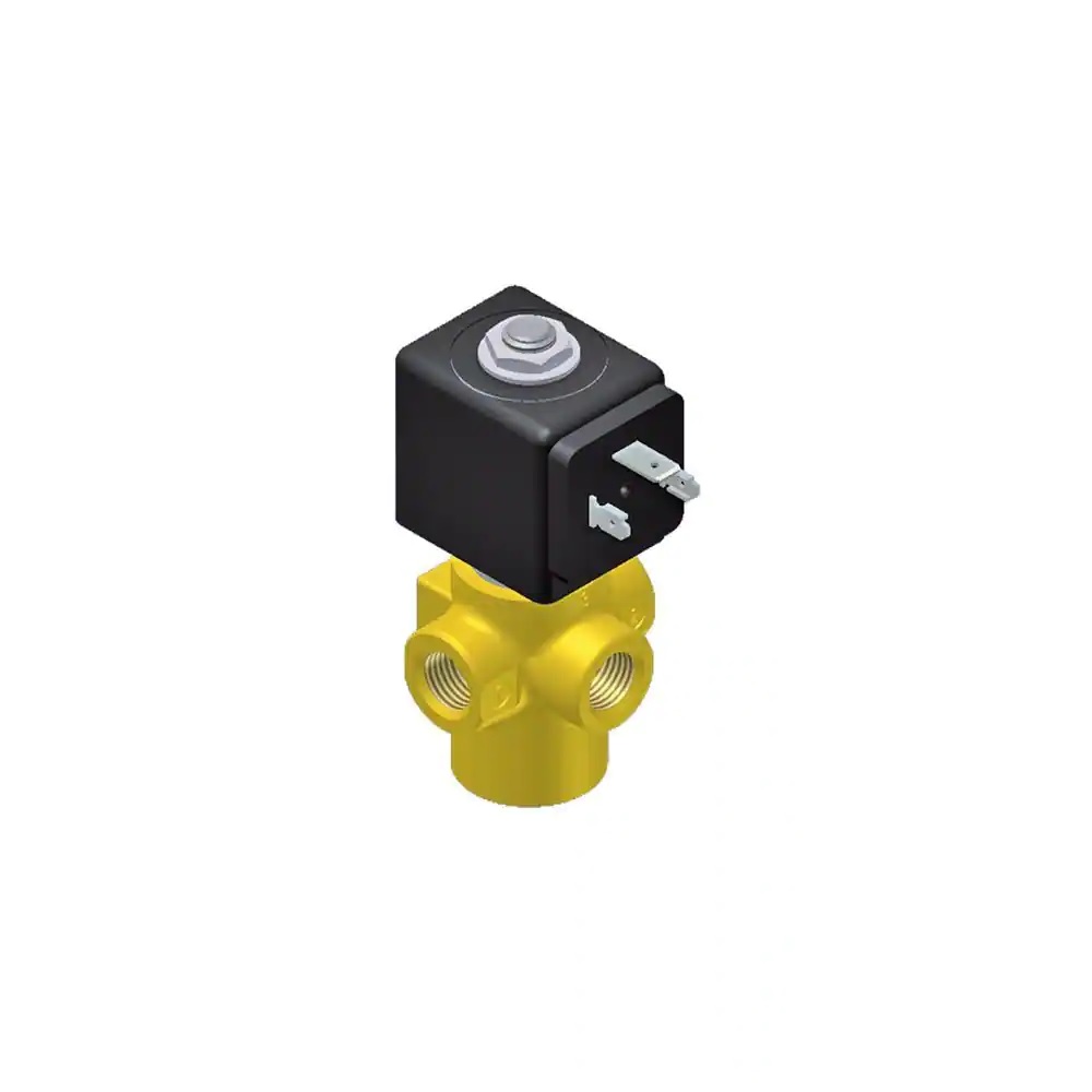Parker Lucifer General Purpose 3/2 Brass Valve Direct Operated 1/4"Bsp N/C FKM Orifice 2mm - 3mm - No Coil - Coil Group 2.0
