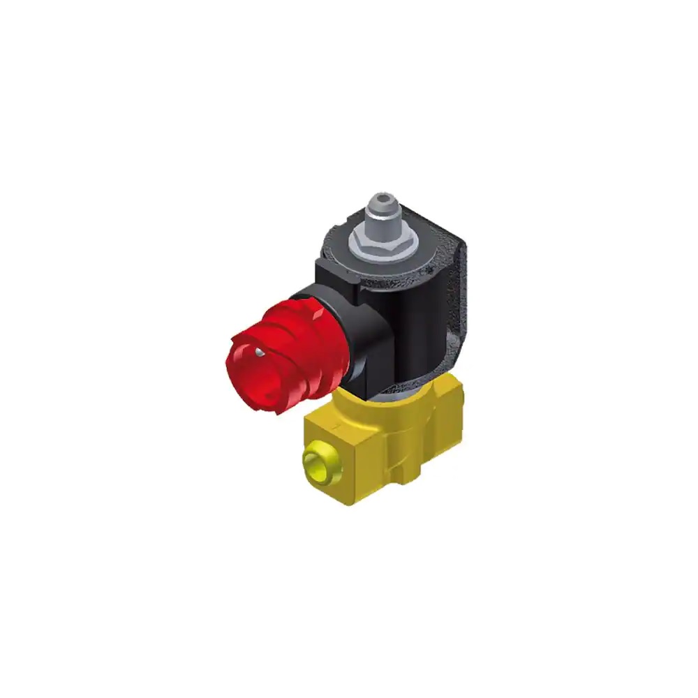 Parker Lucifer 3/2 Brass Valve for Transportation Direct Operated 10mm N/C TPE/PVDF Orifice 11mm c/w Quick Coupling - c/w 12Vdc + Housing - Coil Group 13.0