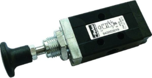 Parker B43/53 Series 3/2 1/8"Bspp Black Button / Spring Return Manual Valve HIGH Temp