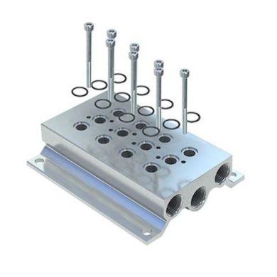 Parker Viking Lite Series Manifold Bar P2LA 5/2 c/w Fastners + O-rings For 12 valves