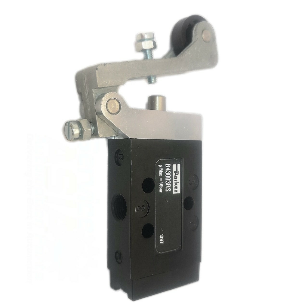 Parker B43/53 Series 3/2 1/8"Bspp Roller Lever / Air Return Manual Valve HIGH Temp