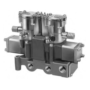 Parker Valvair II Series 5/3 APB Double Solenoid 3/8"Npt Subbase/Manifold Plug-In Valve w/Light & Locking Override, Std Service - 110Vac