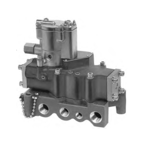 Parker Valvair II Series 5/2 Single Solenoid 3/8"Npt Subbase/Manifold Plug-In Valve w/Light & Locking Override, Std Service - 24Vdc