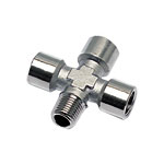 Parker Legris Nickel-Plated Brass Cross 3/8" Female BSPP Male BSPT