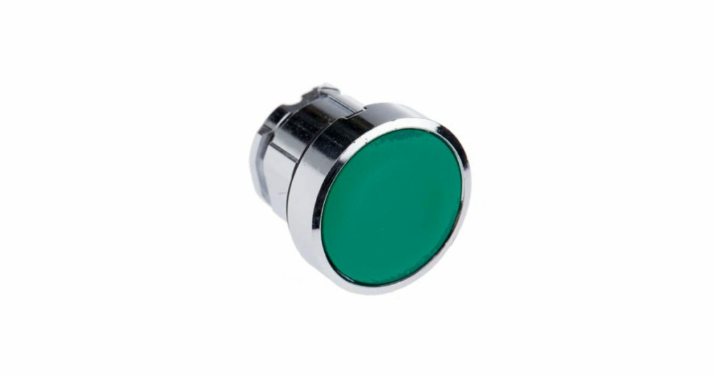 Parker PXB Series Flush Push/Push Pushbutton for ZB4 Metal Operating Head - Green