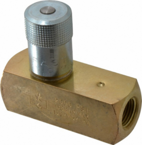 Parker F Series "Colorflow" 1/4"Nptf Brass Flow Control Valve — The Colorflow F series of hydraulic flow control valves permits free flow in one direction and metered flow in