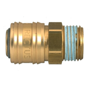 Parker Rectus 26 Series Brass 1/4"Bsp Male Coupler with Single Shut-Off Valve