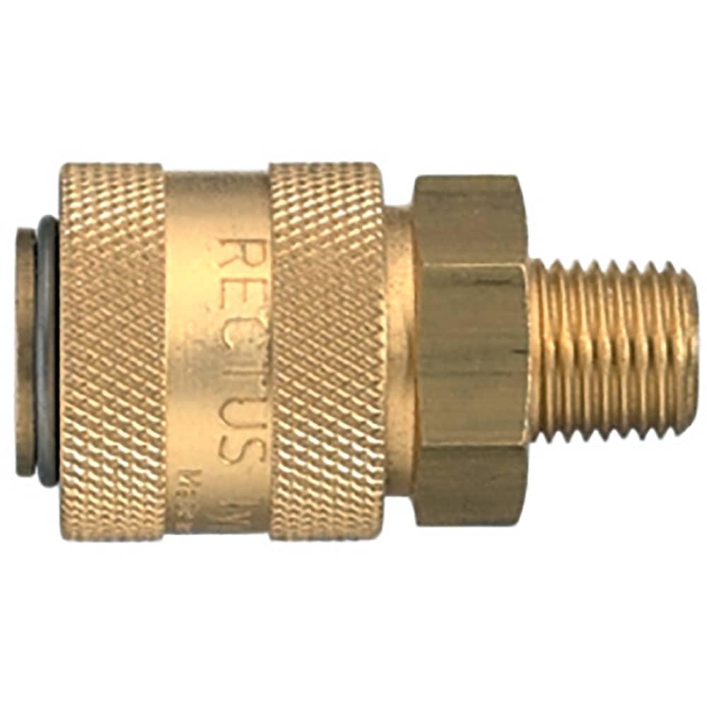 Parker Rectus 13 Series Brass R 1/2 Male BSPT Coupler Single Shut-Off