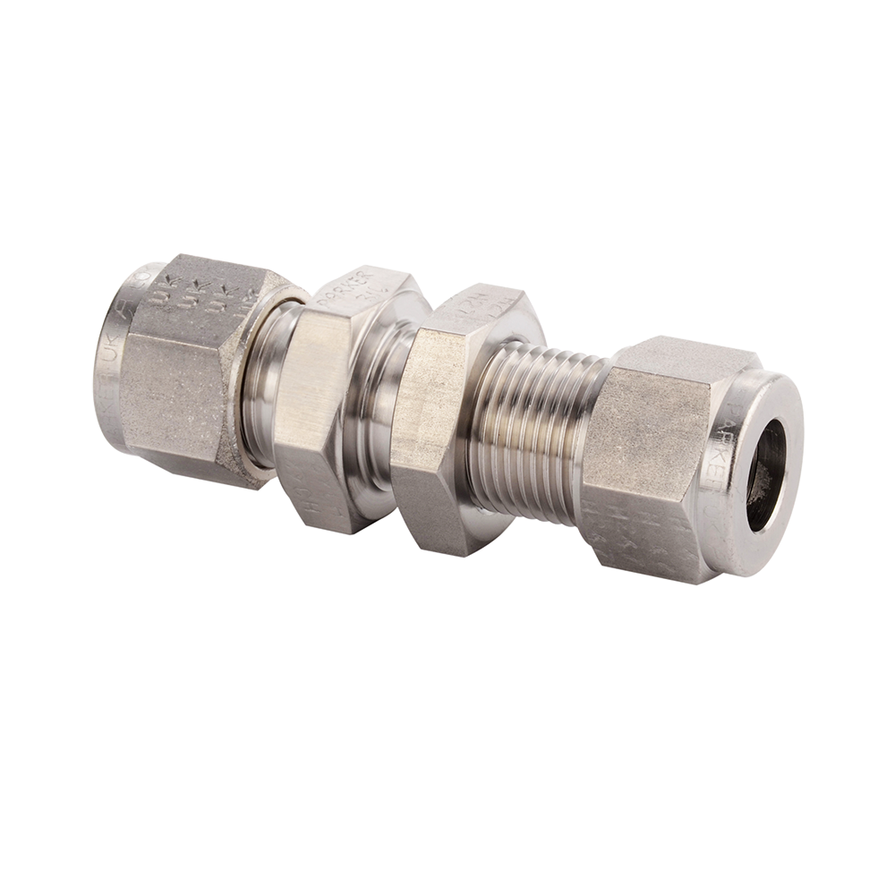 Parker A-LOK Bulkhead Union - 1/2" Tube O.D. - 316 Stainless Steel
