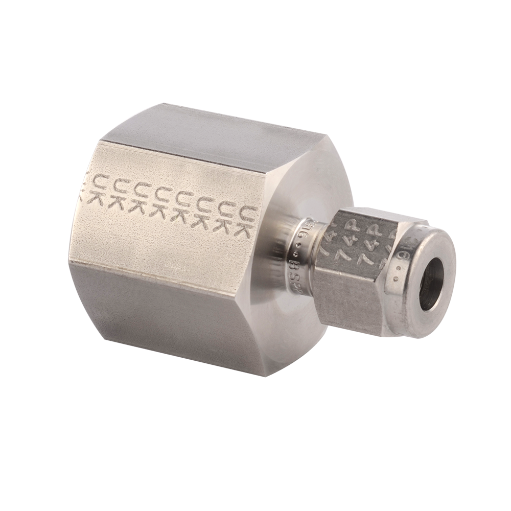 Parker A-LOK Female Connector - 1/2" Tube O.D. - 1/2" NPT - 316 Stainless Steel