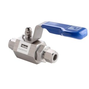 Parker 316 Stainless Steel 10 MM Bore Hi-Pro instrumentation ball valve with 1/2 Inch FNPT Inlet x 1/2 Inch FNPT outlet for working pressures up to 6000 PSI (41